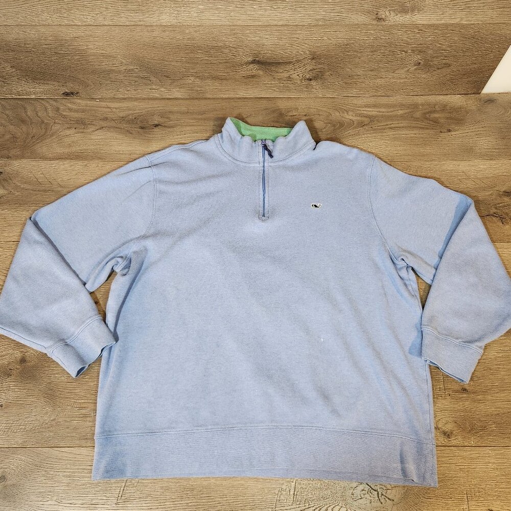 Vineyard Vines Sweatshirt XL Blue 100% Pima Cotton 1/4 Zip Long Sleeve Pullover